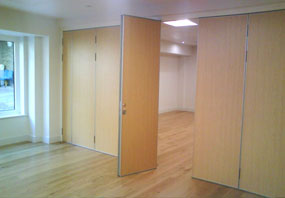 Folding partition door