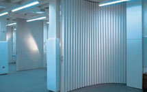 Accordion folding partition